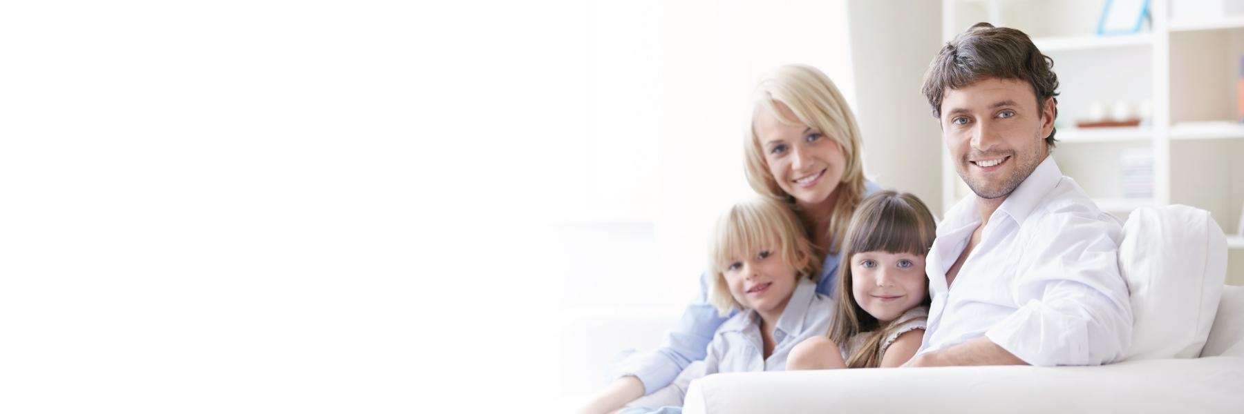 mother, father, and two young children