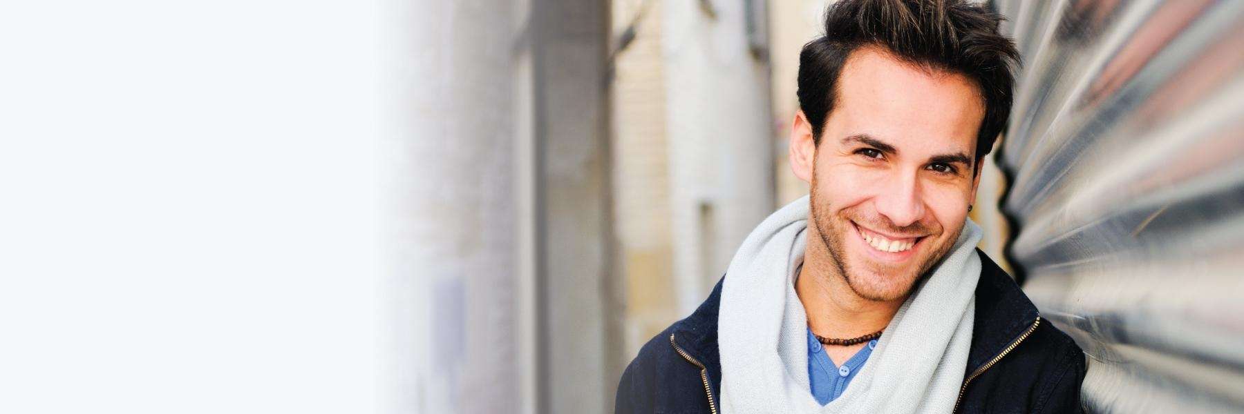 male teen smiling
